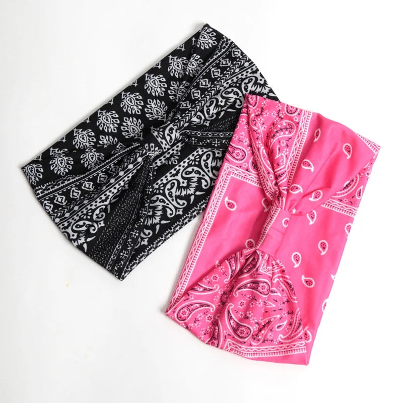 Bohemian Wide Headbands Trendy Yoga Motion Hairpie Sweat-absorbing Qme