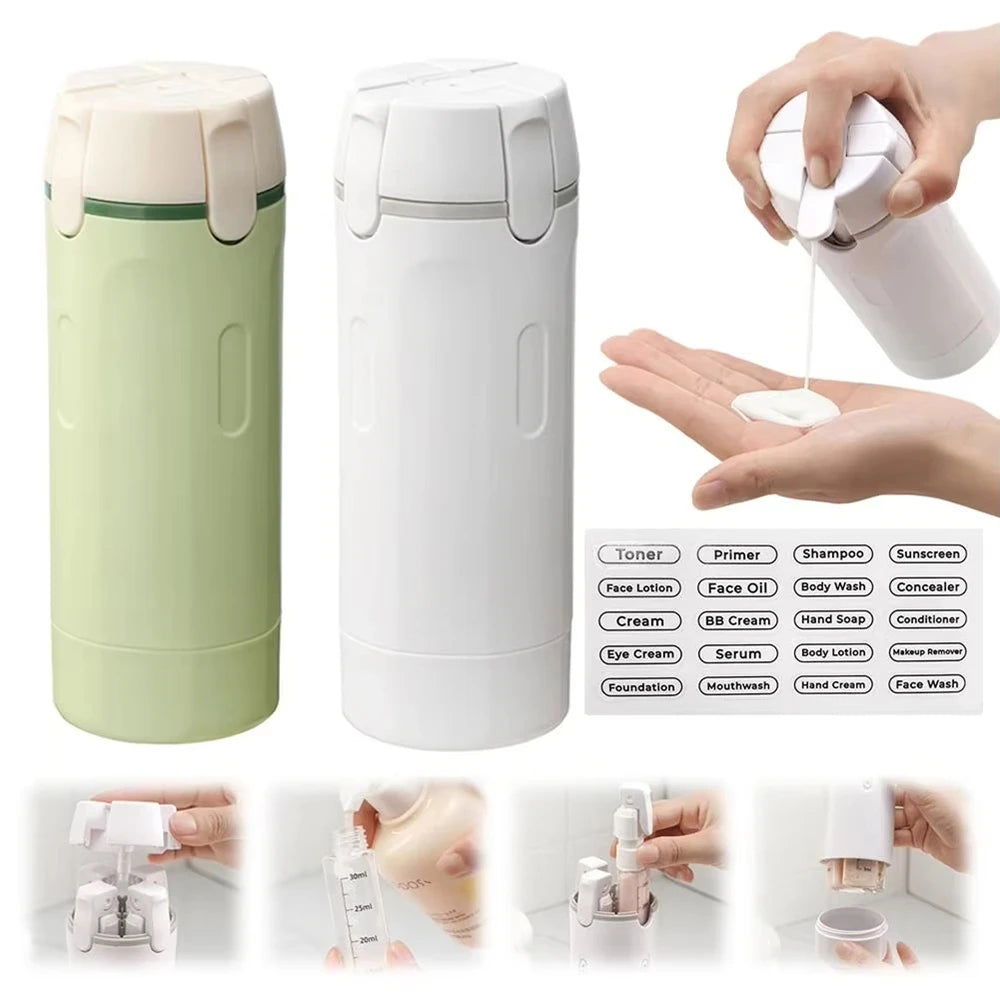 4 In 1 Travel Dispenser Portable Travel Bottles Leak Proof Leakproof Container Skincare Products Shampoo Conditioner Lotion Qme