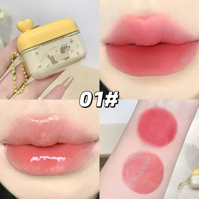 GEGE BEAR Water Gloss Velvet Matte Lip Glaze Combination Two-pack Qme GX1552-01