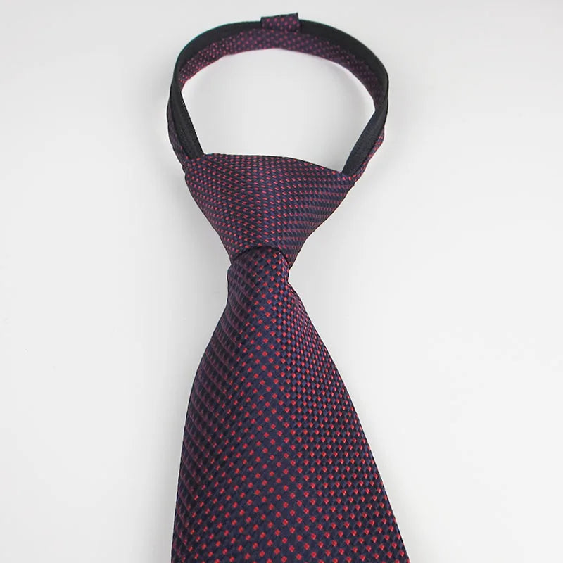 Zipper Ties Men Neck Tie Solid Striped Dots Neckties Men's Automatic Qme stx-6