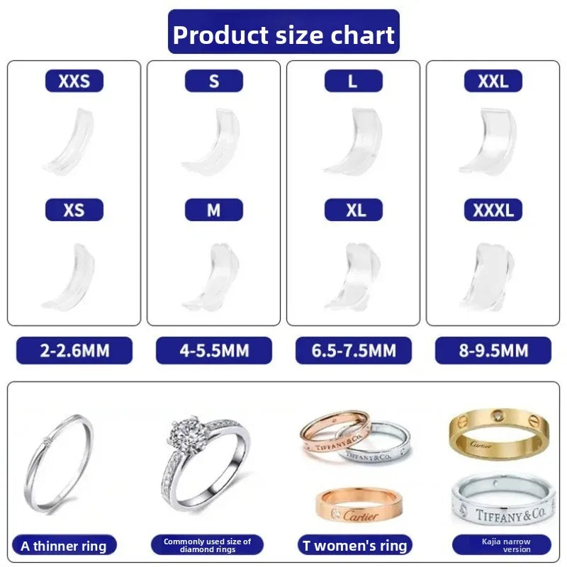 Ring Adjuster Soft Silicone Comfortable Non-slip Jewelry Tool Qme