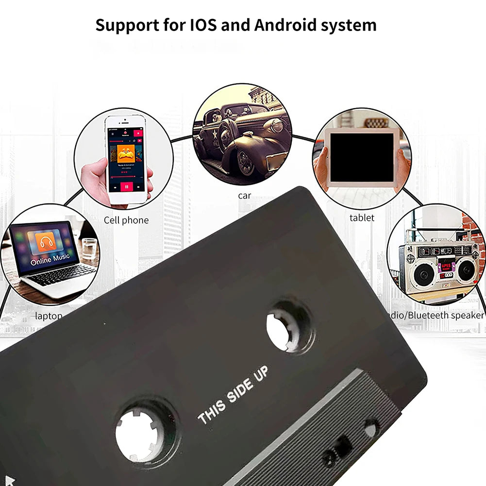1/2PCS Universal Bluetooth 5.0 Converter Car Tape Converter Car MP3/SBC/stereo Bluetooth Audio Cassette Player AUX Adapter Qme