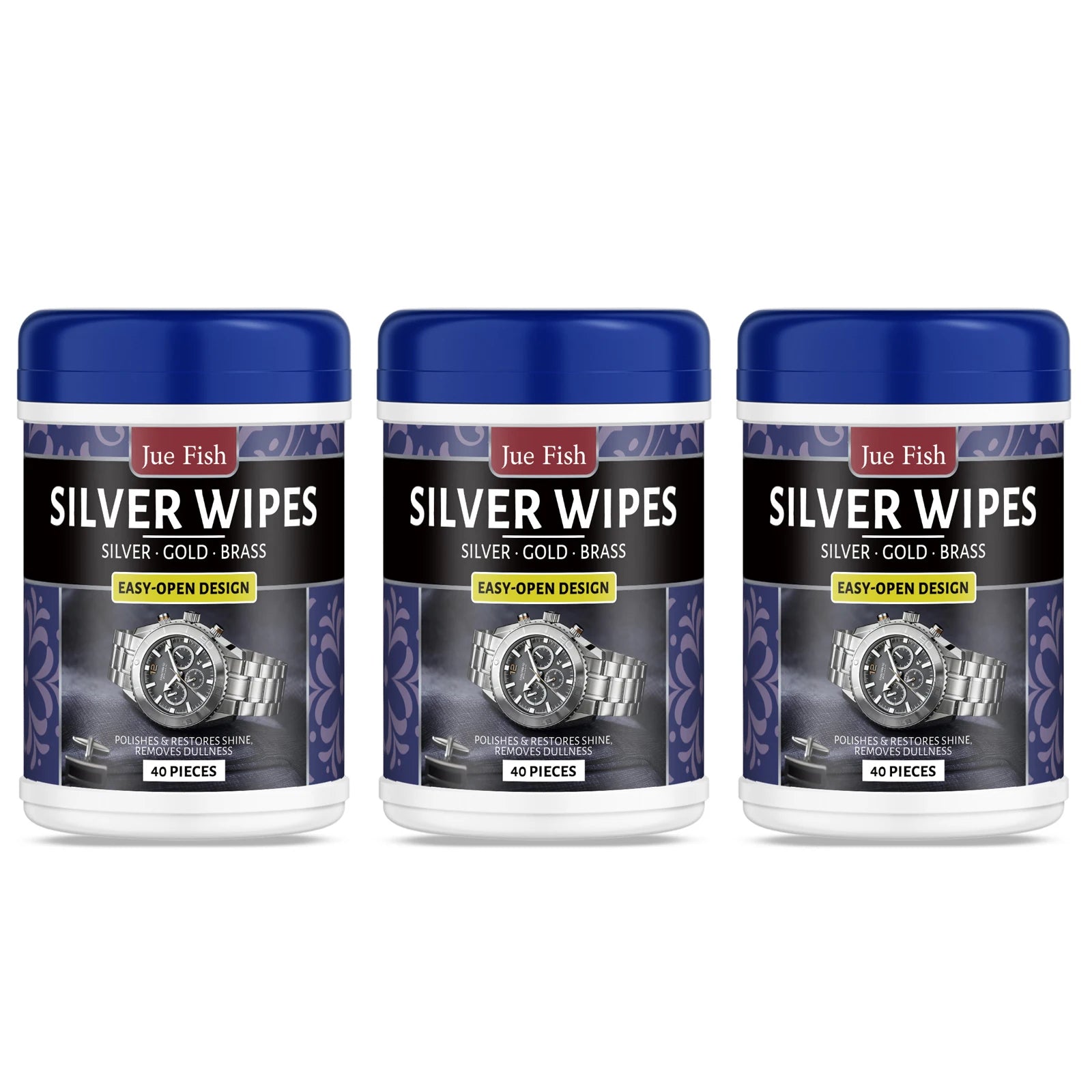 Silverware Cleaning Wipes Cleans Dirt Polishes & Restores Shine Removes Dullness Refurbishment Silver Jewelry Metal Maintenance Qme 3 x 40pcs Boxed
