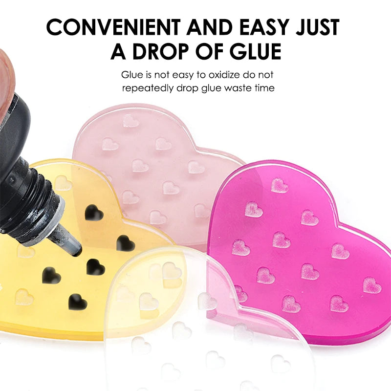 NATUHANA Heart-shaped Crystal Resin Eyelash Glue Pad Glass-like Qme