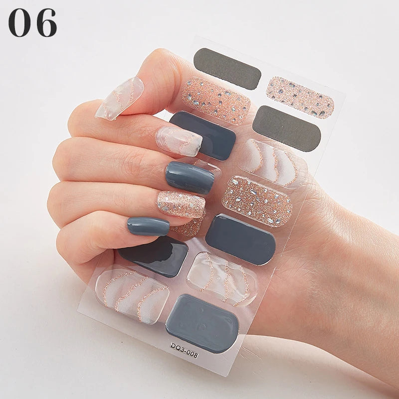 Nail Stickers Fashion Polish Self Adhesive Manicure Decoracion Strips Qme 06