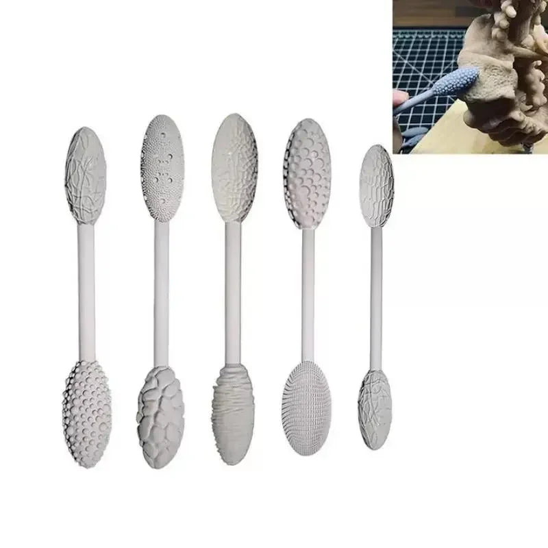 1Pcs Texture Tool For Clay Art Clay Modeling Pattern Rollers Texture Rolling Emboss Plaids Hand Rollers For DIY Crafts Qme
