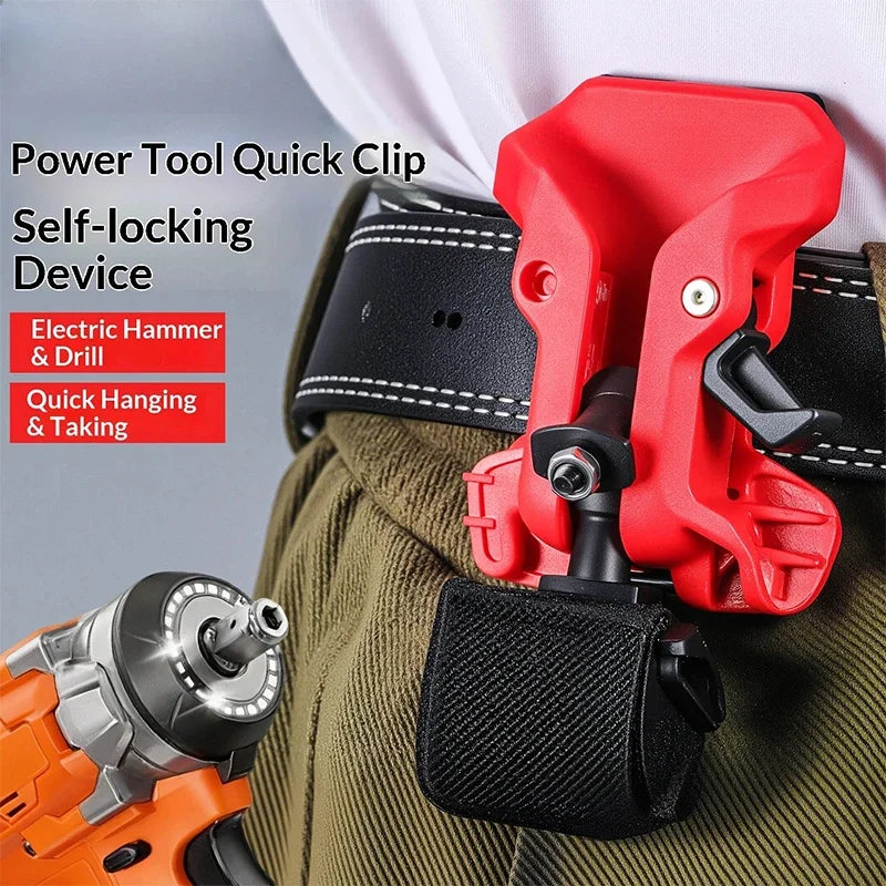 Self-locking Drill Holder Belt Clip Quick Release High-hardness Quick-hook Tool Holder Portable Tool Organizer Qme