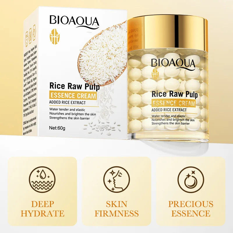 BIOAOUA Rice deep Moisturizing Essence Cream Brightning Hydrating Face Cream Firming Rejuvenating Cream Skin Care For Women Qme