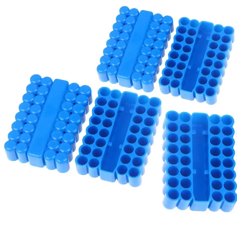 2 3 10 22 32 Holes Storage Case Screw Driver Head Drill Bits Stand Qme 32 hole Blue 5pcs