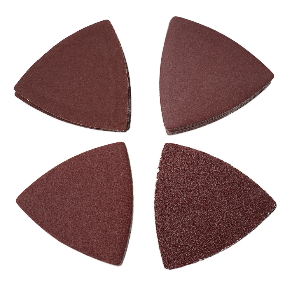 40pcs 80mm Aluminum Oxide Triangle Sandpaper Sanding Disc 60 120 180 240 Grit Fit 3-1/8 Inch Oscillating Multi Power Tool Qme