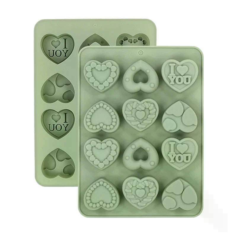 Heart Shape Silicone Mold, 3D Silicone Baking Mold For Fondant, Soap And Ice Cream, Easy Release Silicone Chocolate Candy Mold Qme