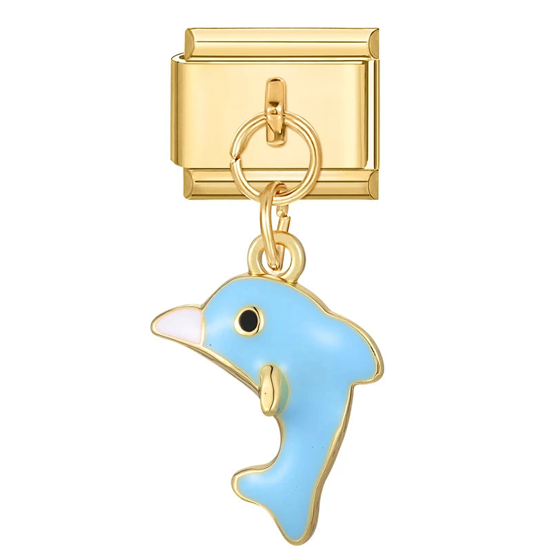 2025 Women Fish Dolphin Fruits Mushroom Italian Charms Links Beads