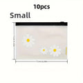 10pcs,Zipper Bag Small Daisy Bag Packaging Translucent Frosted Pull Edge Storage Bag Hair Ring Pencil Bag Qme 10pcs Small