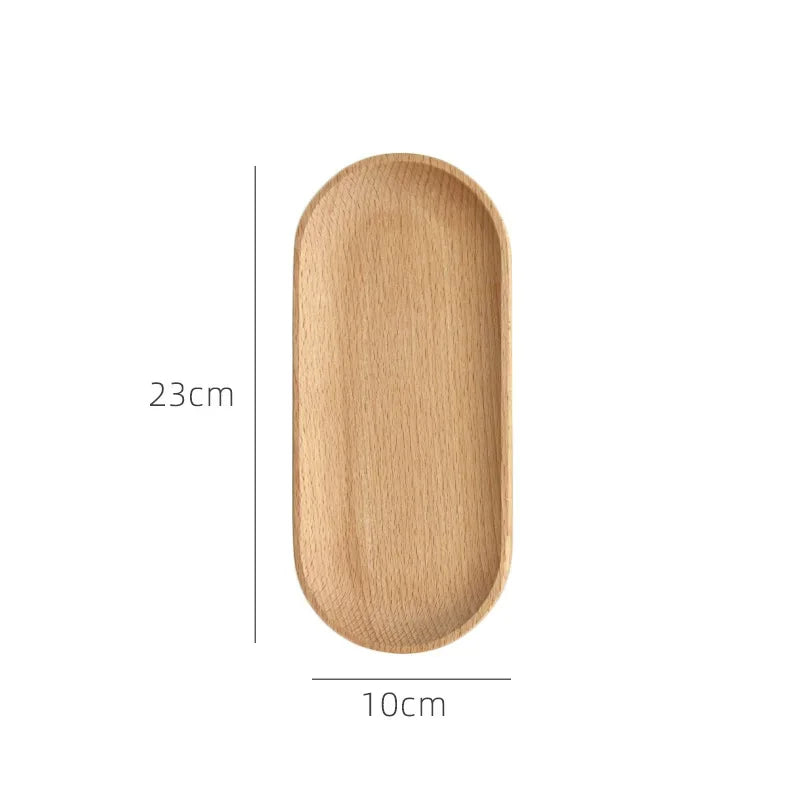 Japanese-style Tableware Solid Wood Dessert Plate Wooden Tray Snack Qme 02 M