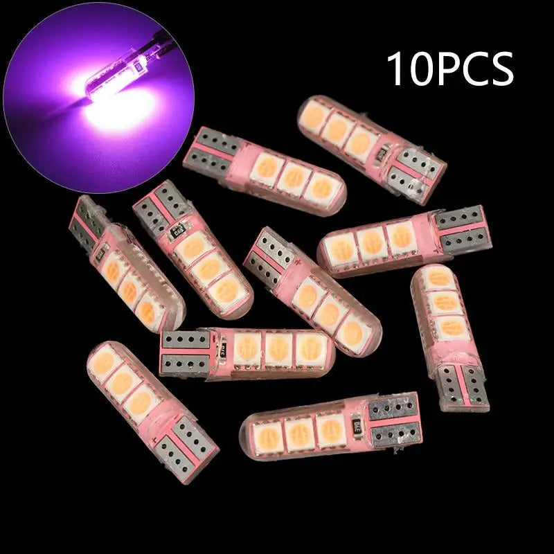 High-temperature Silicone Automotive LED Bulb Width Lights Trunk Qme 10PCS Pink