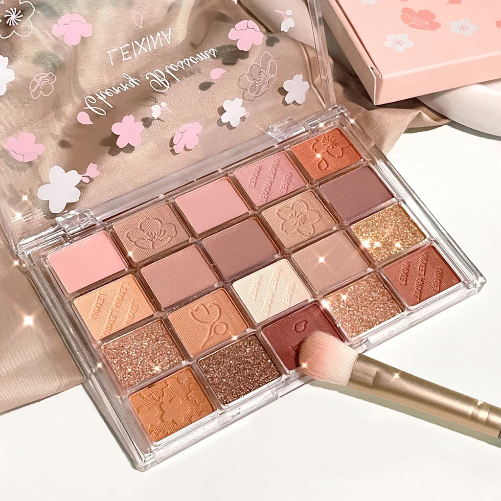 20-Color Eyeshadow Palette Shimmer Matte Highly Pigmented Blendable Qme