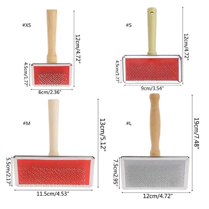 Dog Slicker Brush Pet Cleaning Small Large Hair Qme