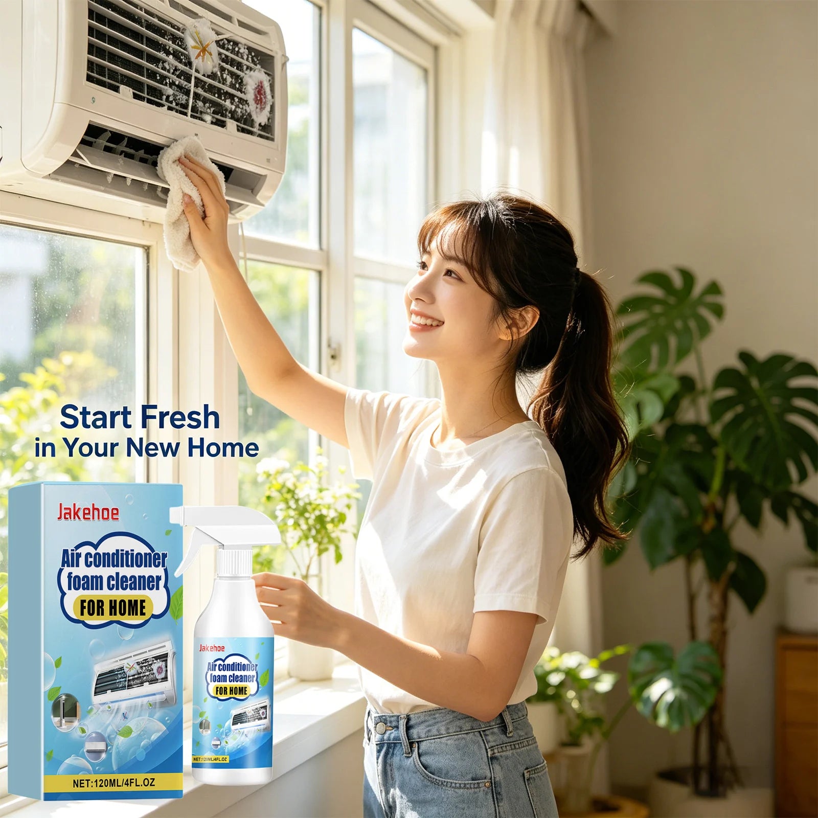 Air Conditioner Foam Cleaner Remove Stains Eliminate Odor Restore Operating Efficiency Improving Lifespan No-Rinse Foaming Spray Qme
