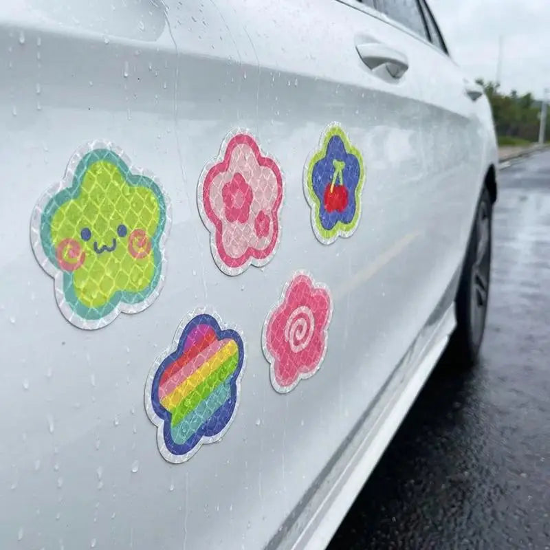 Car Reflective Stickers Helmet Waterproof Decal Hearts Butterfly Qme