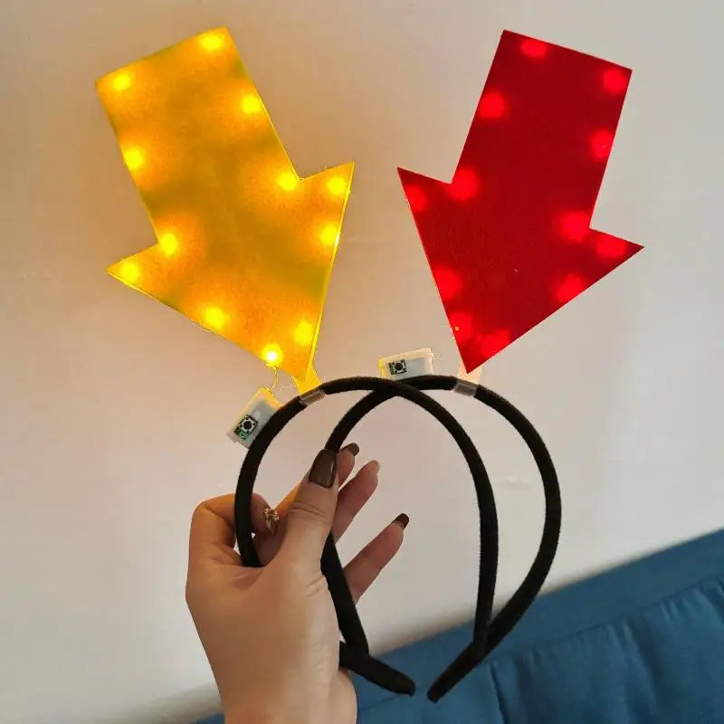Unique Arrow Light Headband Funny Question Mark Hair Band Christmas Favors Girl Headgear Holiday Hair Hoop Costume Headpiece Qme