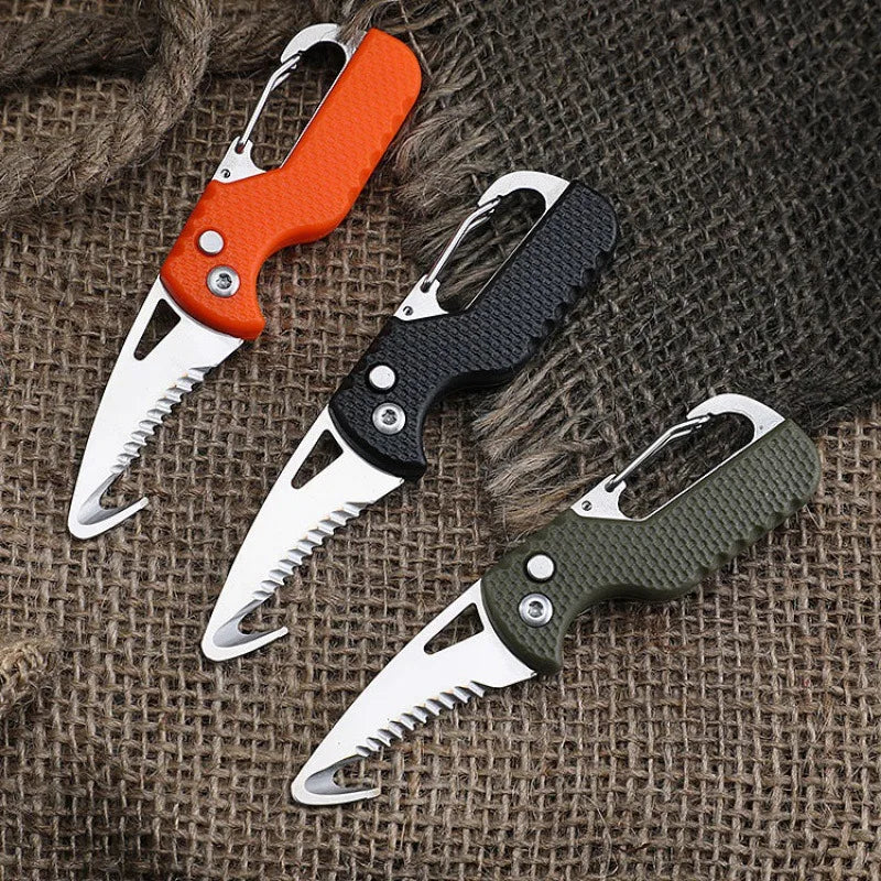 Portable Folding Knife Express Parcel Stainless Serrated Hook Cutter Qme
