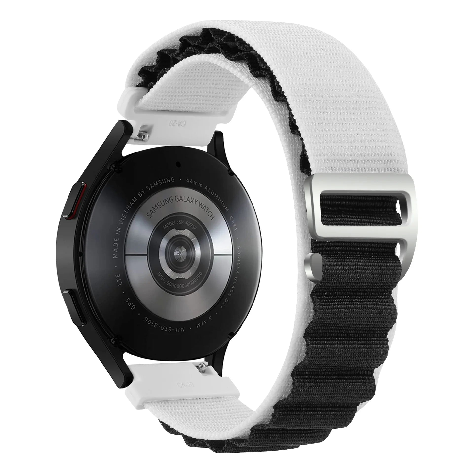 A Alpine Nylon Wrist Strap 18/20/22mm Outdoor Sport Sweatproof Compatible with Huawei Watch GT6 5 4 Samsung Watch Series 4-7 Qme StarlightBlack 20mm