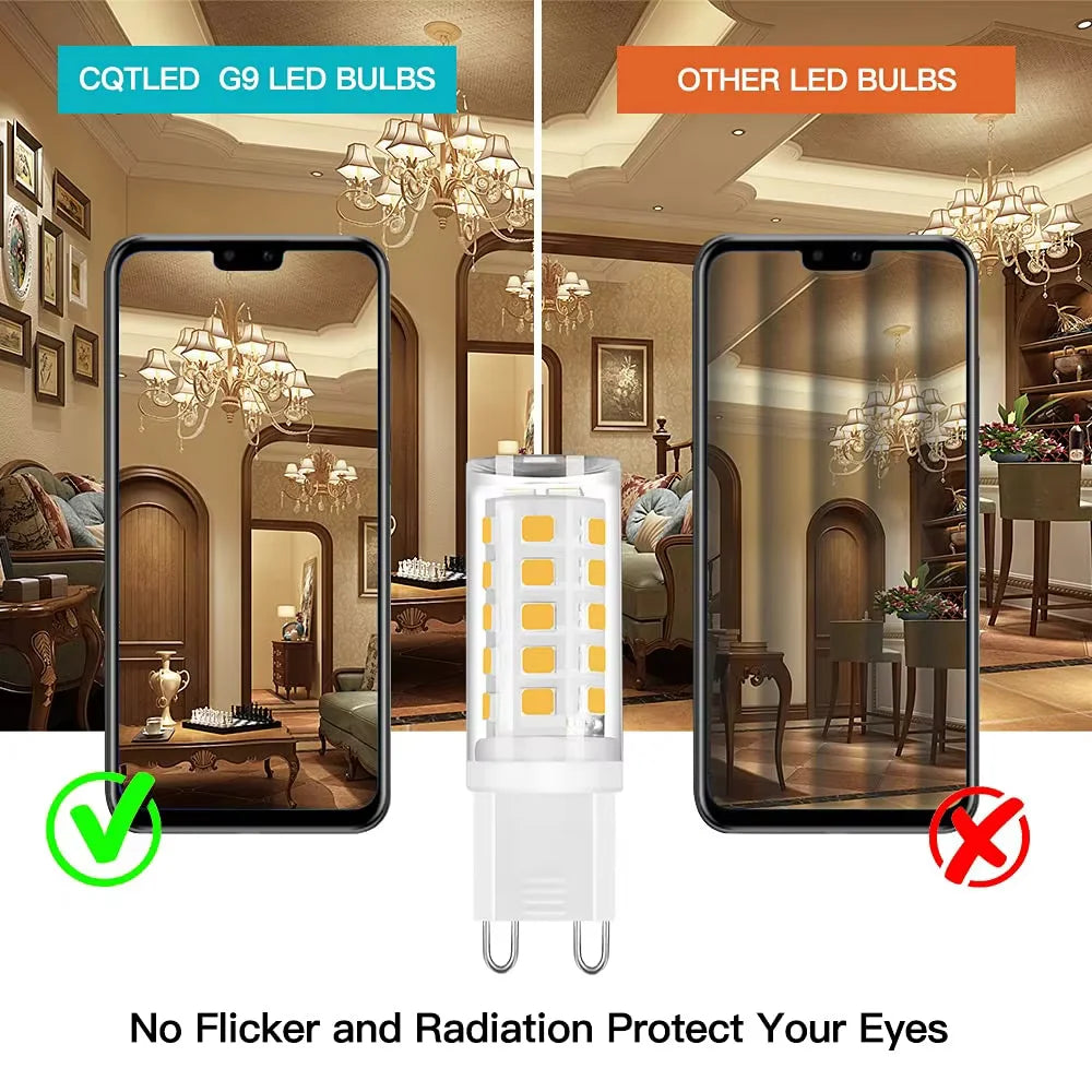 10Pcs G9 LED Bulb 5W 220V G9 LED Lamp SMD2835 G9 LED Corn Light Warm/Cold White Spotlight Replace 30W 50W 80W Halogen Light Qme
