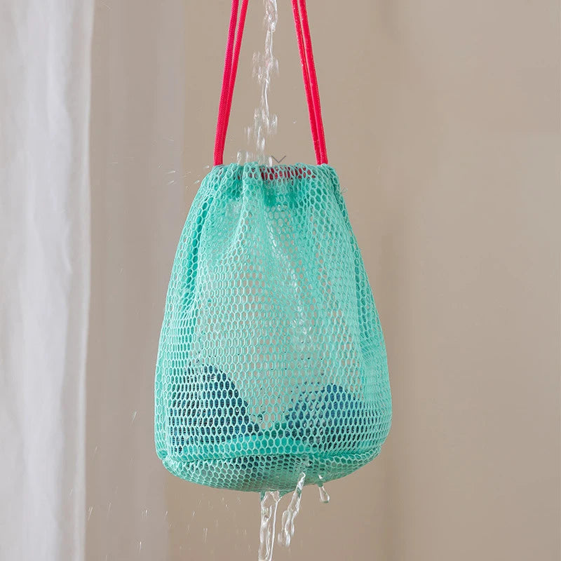 Nylon Mesh Drawstring Storage Pouch Bag Multi Purpose Travel Outdoor Qme