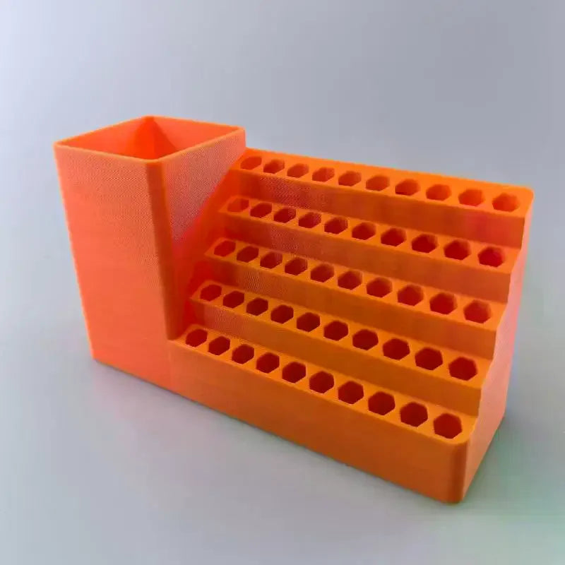 Screwdriver Head Storage Toolbox Hole Board Screwdriver Stand Hex Shank Organiser Drill Holder 50 Holes Bit Organiser Qme