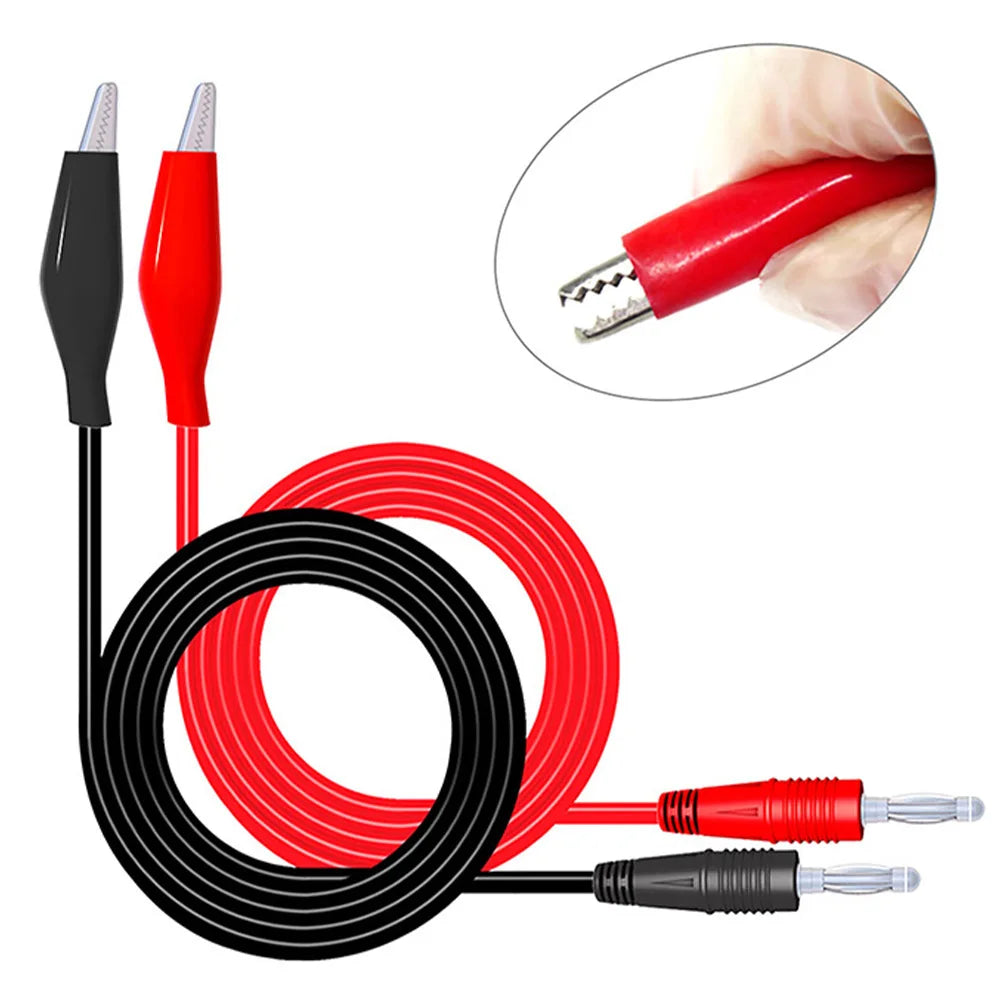 4mm Alligator Cilp To Banana Plug Test Cable Lead Connector Dual Tester Probe Crocodile Clip For Multimeter Measure Tool Qme Default Title