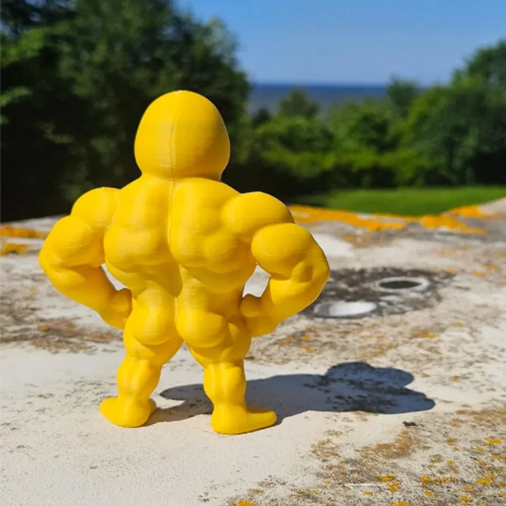 Muscle Duck Statue -3D Desktop Decor,Cute Bookshelf Whimsical Figurine,Multifunctional Indoor/Outdoor Decoration, Home Accessory Qme
