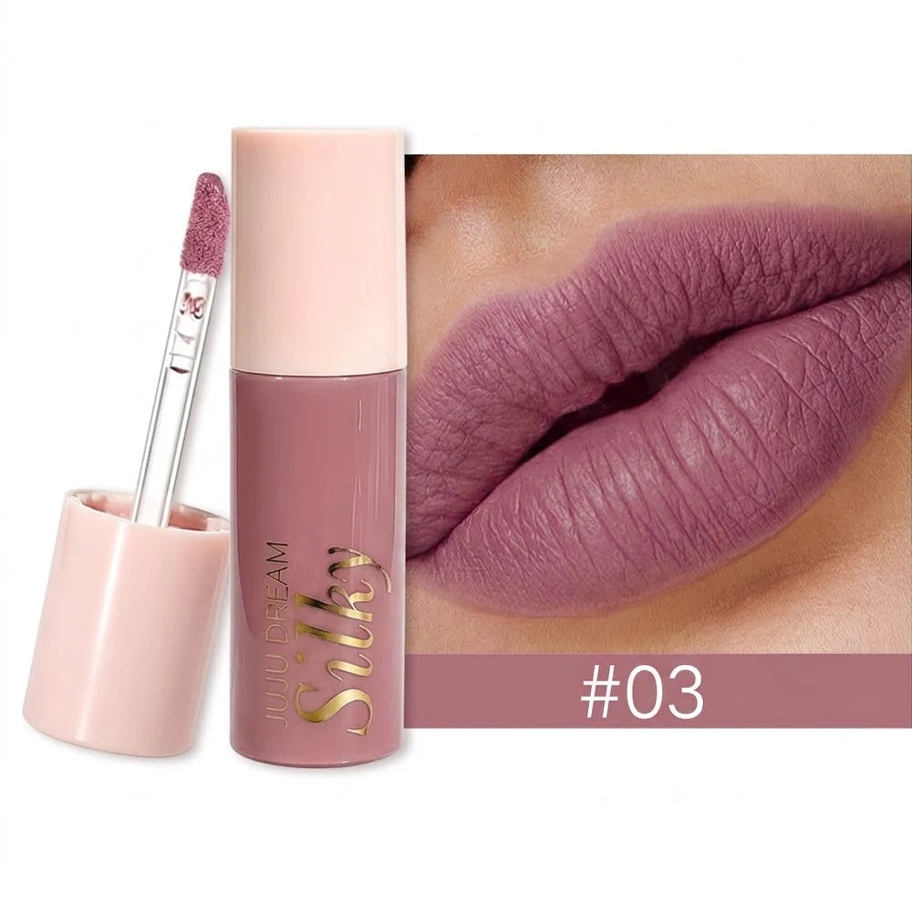Waterproof Matte Lipstick Women Nude Pink Lip Tint Silky Texture Qme 03
