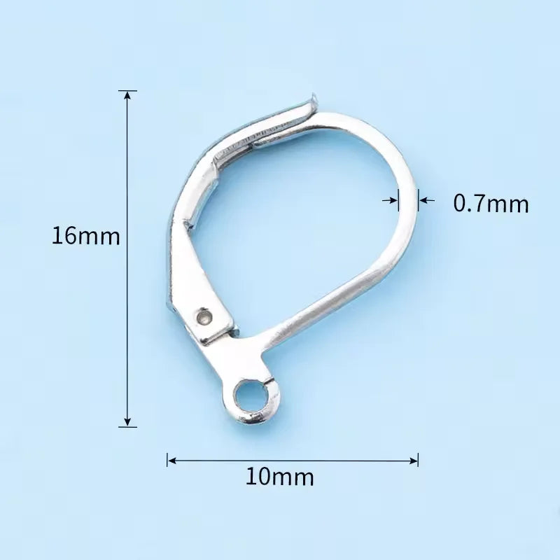 100PCS Fine Jewellery Components Genuine 925 Sterling Silver Color Handmade Findings Earring Hooks Leverback Earwire Fittings Qme