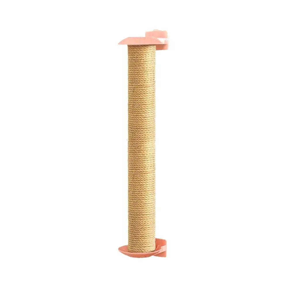 Cat Scratching Sisal Pillar Wood Wall Mounted Kitten Scratcher Tree Qme Pink S