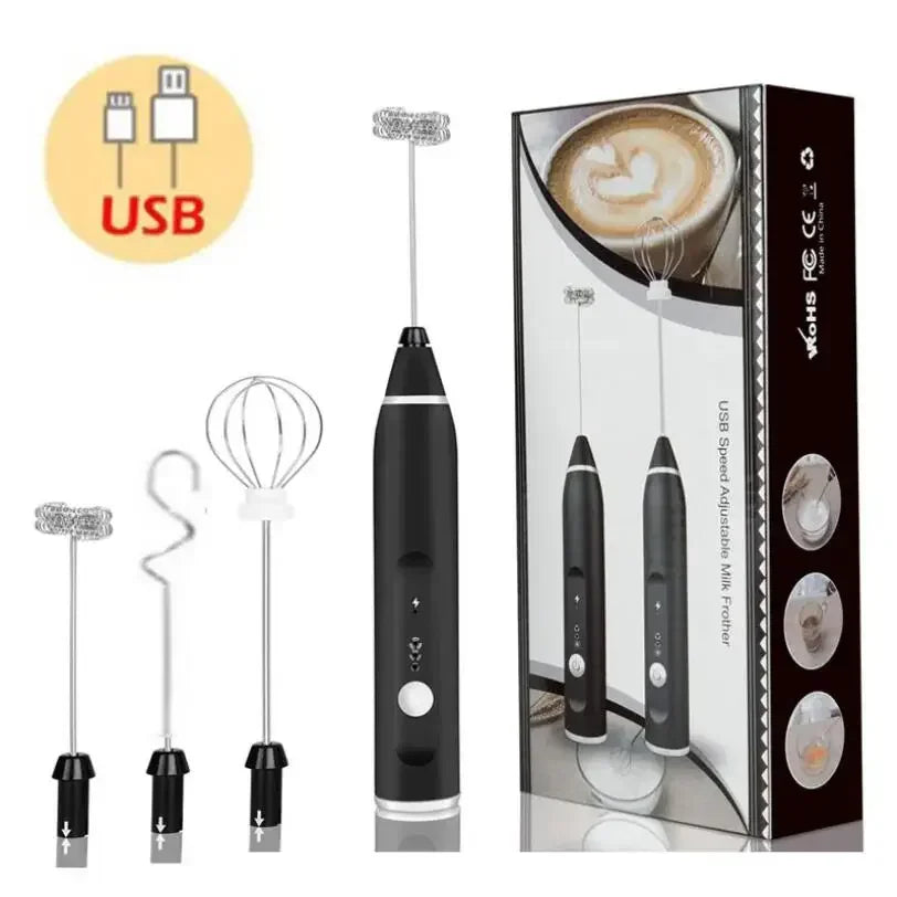 Electric Milk Frothers Handheld Wireless Blender USB Mini Coffee Maker Whisk Mixer Cappuccino Cream Egg Beater Food Blender Qme
