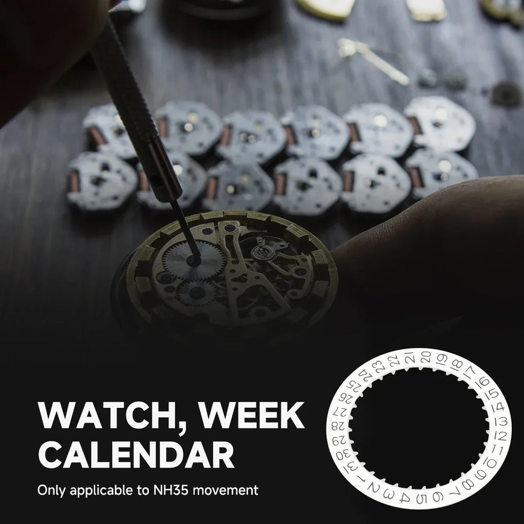 Black/White Watch Calendar Disk 3 o'clock Date Disc For NH35 Movement Modified Watches Calendar Accessories Qme