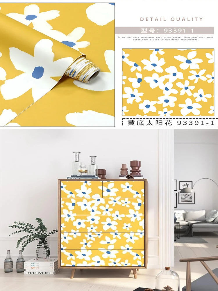 Floral Peel Stick Wallpaper Boho Bathroom White Blue Green Bedroom Qme hhua 45cmx3M