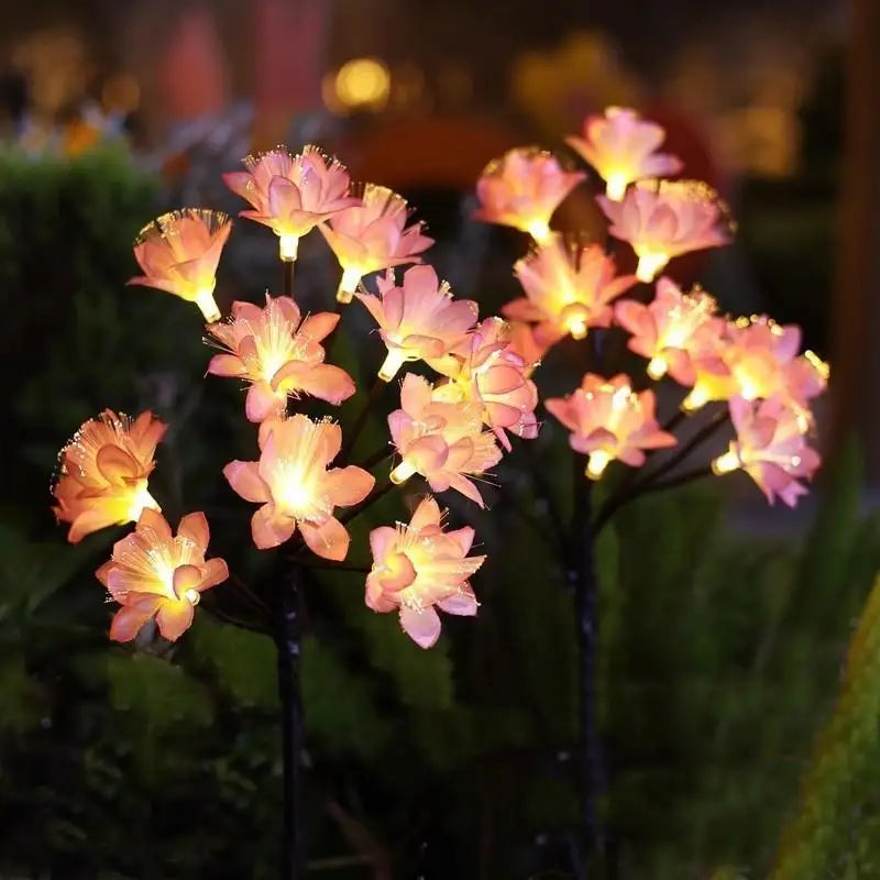 20 Leds Solar Cherry Blossom Lotus Lights Garden Light Outdoor Lawn Qme Color light 7