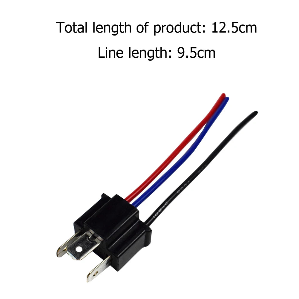 1 Pair 9003 H4 Bulb Socket Wiring Wire Harness Headlight Male Plug Adapter Connector Headlamp Connector Head/Mother Head Qme