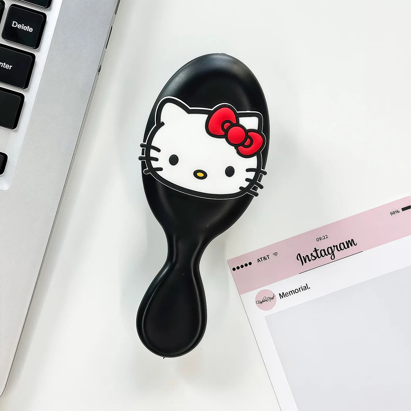 Cute Hello Kitty Black Air-cushion Comb 2-in-1 Mini Mirror Qme 6