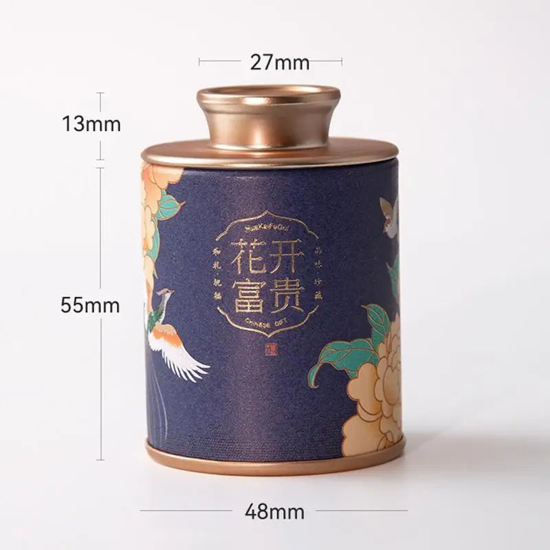 Portable Home Exquisite Small Tea Paper Packaging Cans Mini Empty Tin Qme