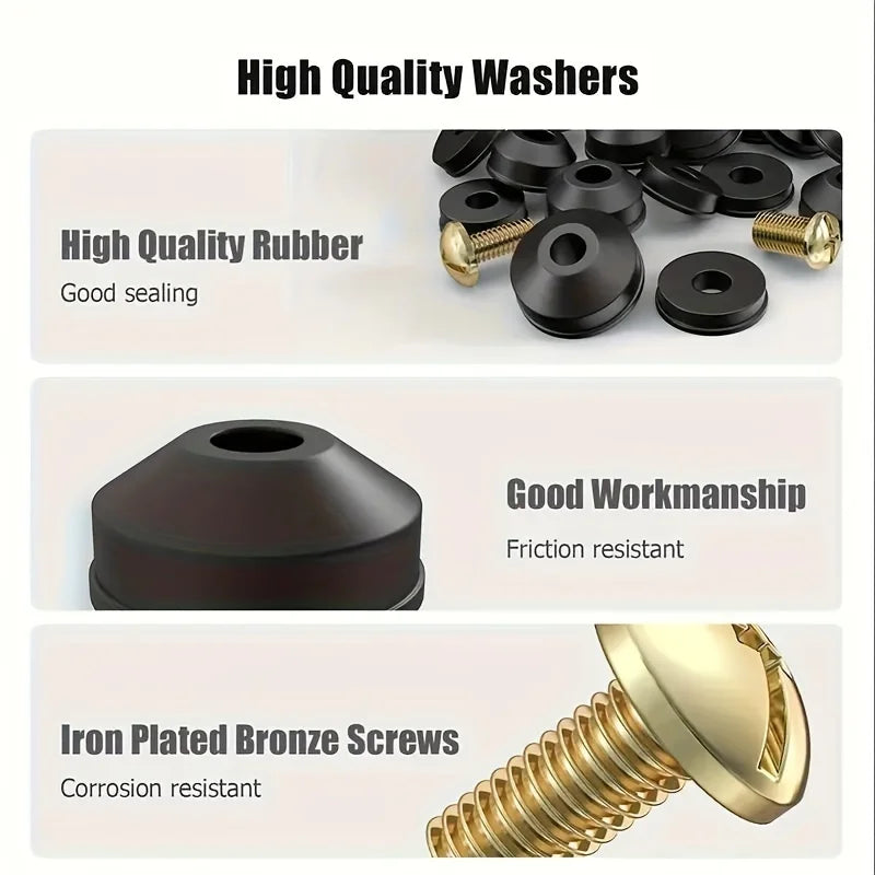 116Pcs flat and beveled faucet washer and brass faucet screw combination for various quick-opening faucet spool wear washer Qme