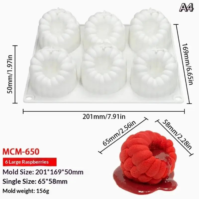 Silicone Baking Molds Strawberry Fruit Dessert Mousse Mold Cake Qme A4