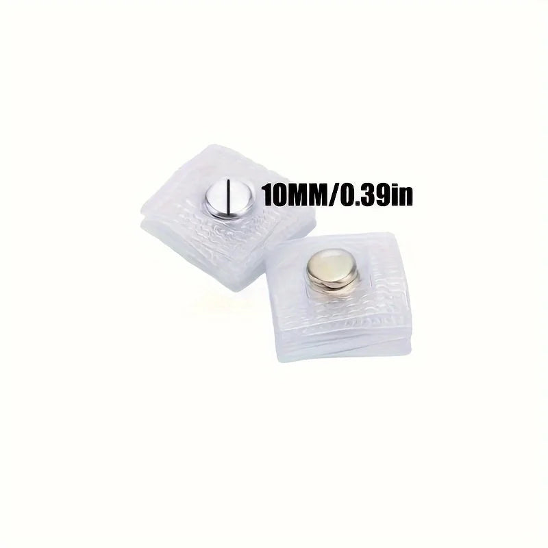 10-Pack Invisible Magnetic Snap Fasteners, 0.99cm Metal Sewing Buttons for Clothing and Bags Qme