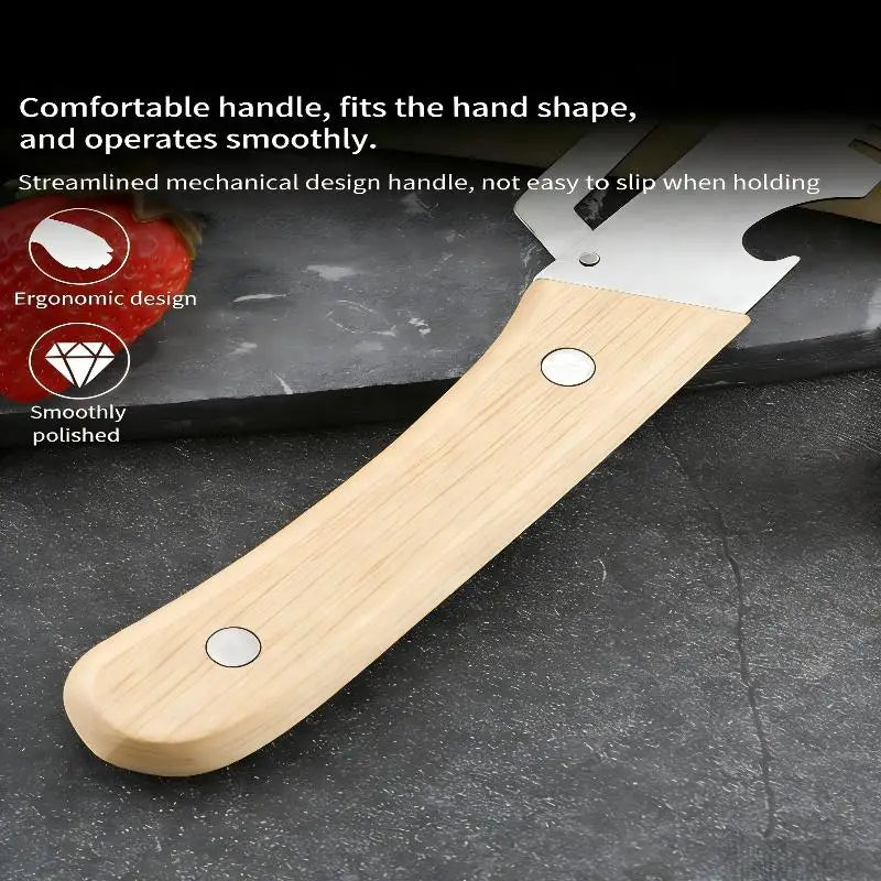 Wooden Handle Bottle Opener Multi-functional Vegetable Peeler Kitchen Qme