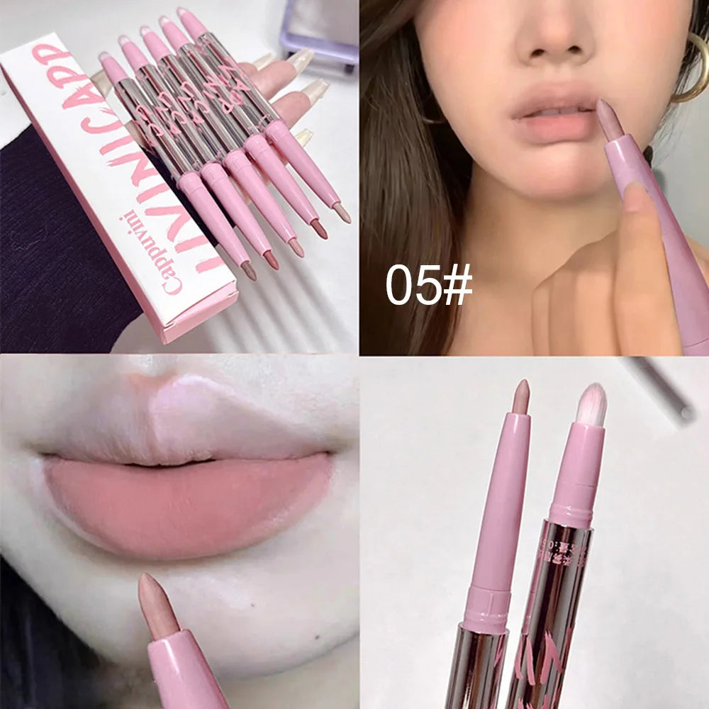 Nude Lip Liner Brush Cappuvini Korean Makeup Long Last Velvet Matte Qme CP211-5-3PCS