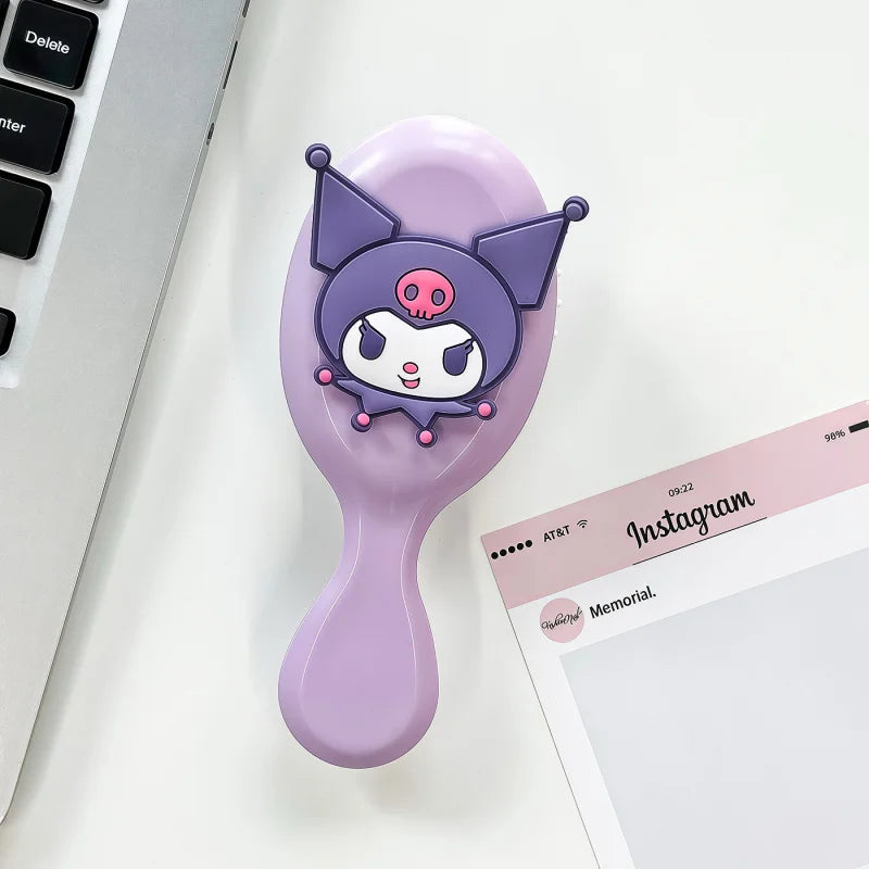 Hello Kitty Kuromi Cartoon Folding Air-Cushion Comb Portable Mini Travel Air-Cushion Comb Plastic Hair Comb for Students Qme