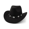 NEW Fashion Black Western Cowboy Classic Comfortable Roll Up Brim Belt Buckle Cowgirl Fedora Cowgirl Sombrero Hat Decoration Qme A