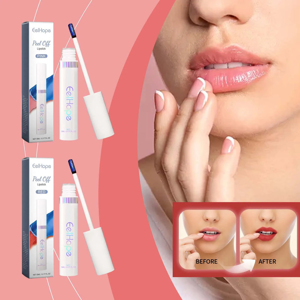 Eelhope Tearable Lipstick Lip Gloss Lip Liner Tattoo Waterproof Long Lasting Lip Glaze Matte Lip Tint Red Pink Makeup Cosmetic Qme