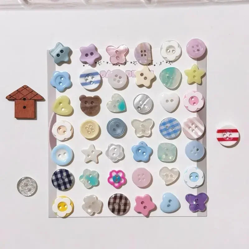 20pcs/set Multicolour Button Crafts DIY Scrapbooking Cute Sewing Button Randomly Apparel Accessories Qme